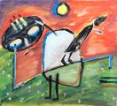 Gouache auf Papier, 38 x 34,5 cm, Titel, Signiert, Datiert. Preis: auf Anfrage. Mit Clipbilderrahmen 40 x 50 cm. Kontakt: fmfischer@gmx.de